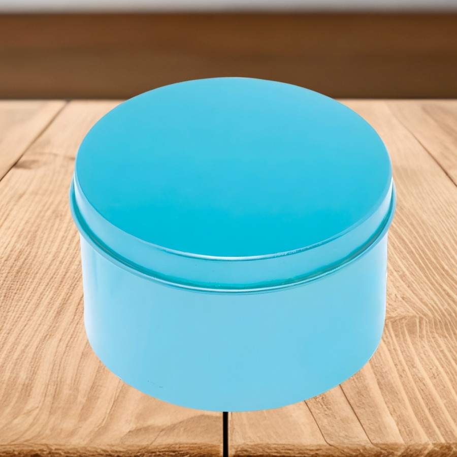 Lata de Metal Redonda - Azul - 7,5x4,5cm - 1 unidade - Rizzo em Oferta na Shopee