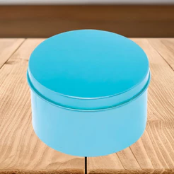 Lata de Metal Redonda - Azul - 7,5x4,5cm - 1 unidade - Rizzo