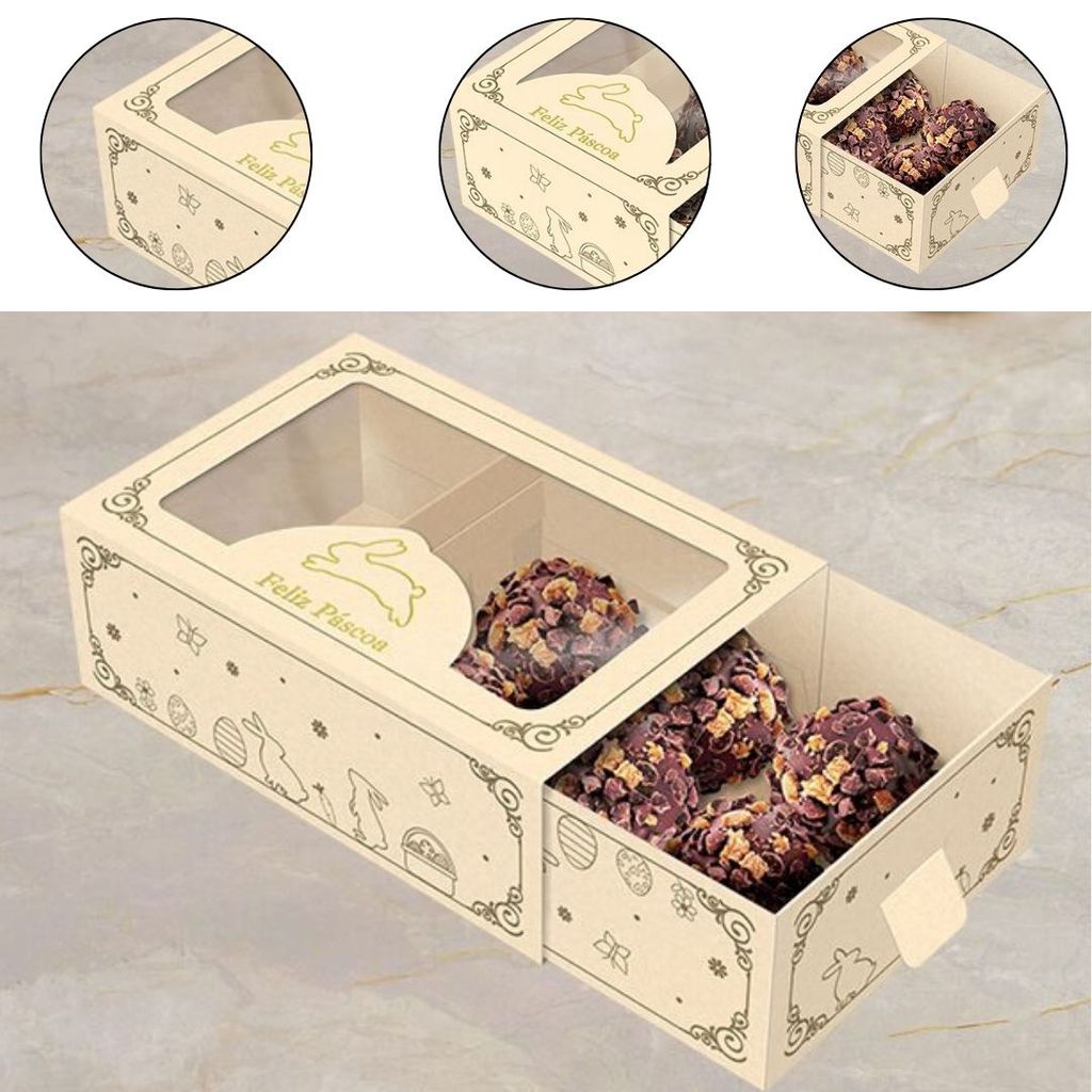 10 CAIXA 6 DOCES PASCOA C/ VISOR GAVETA - PASCOA LUZ 5858 ( IDEIA PÁSCOA 2026 )