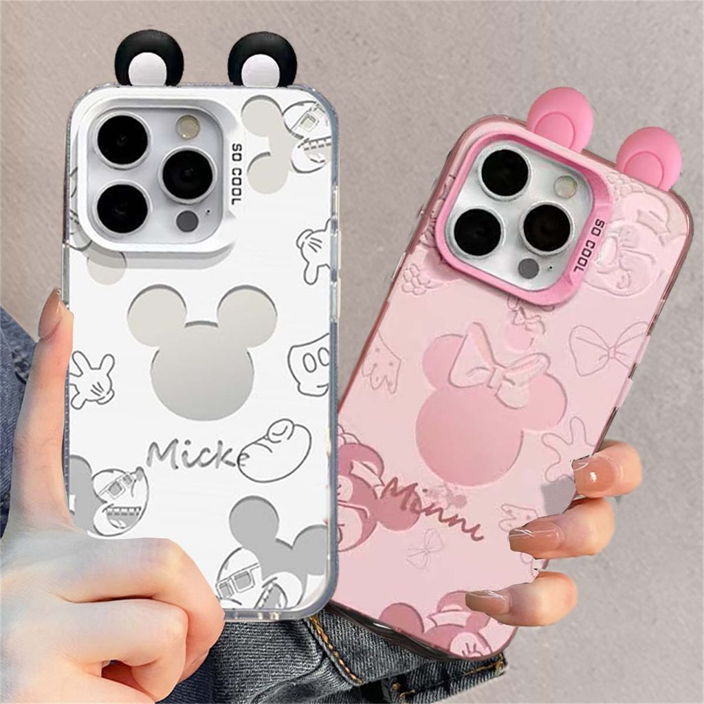 Capa Para Redmi Note 15 ProPlus 14 4G 13 PRO 5G 12 Plus 11 10 8 11S De Telefone Fosca Orelhas 3D Mickey Minnie Mouse Las