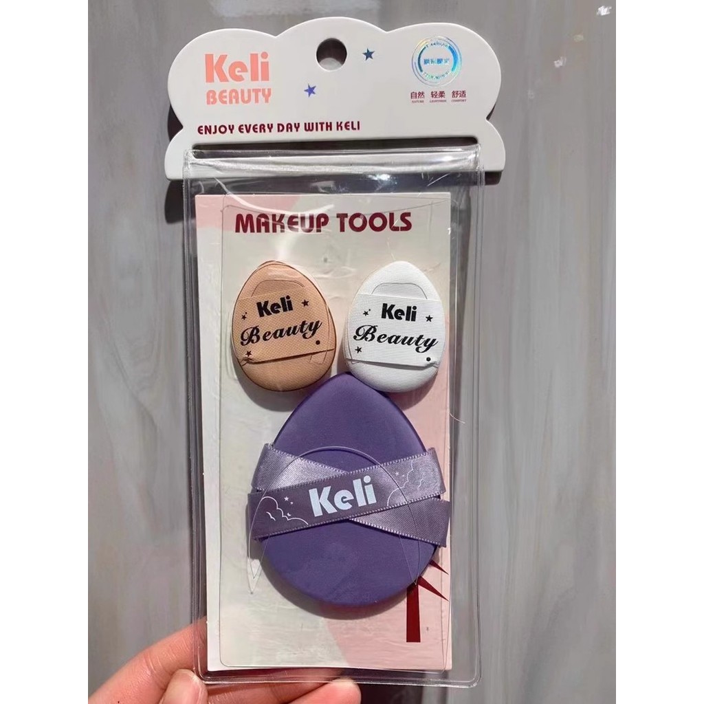 Clear Premium Beauty Puff 2 em 1 Esponja úmida e seca em forma de gota Maquiagem Ovo Ponta do dedo Corretivo parcial peq