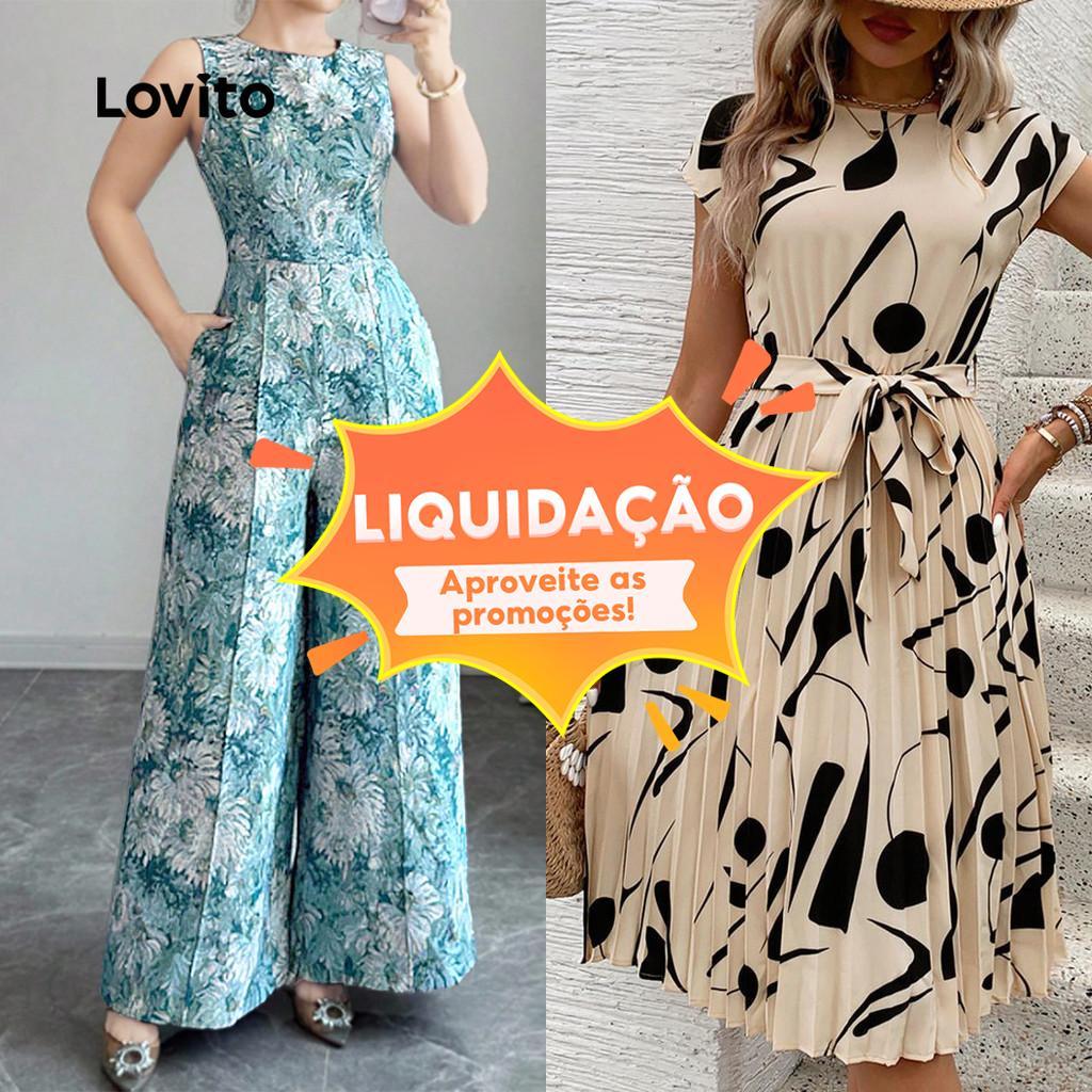 Lovito Vestido Casual Especial Para Mulheres (Tamanho G) em Oferta na Shopee