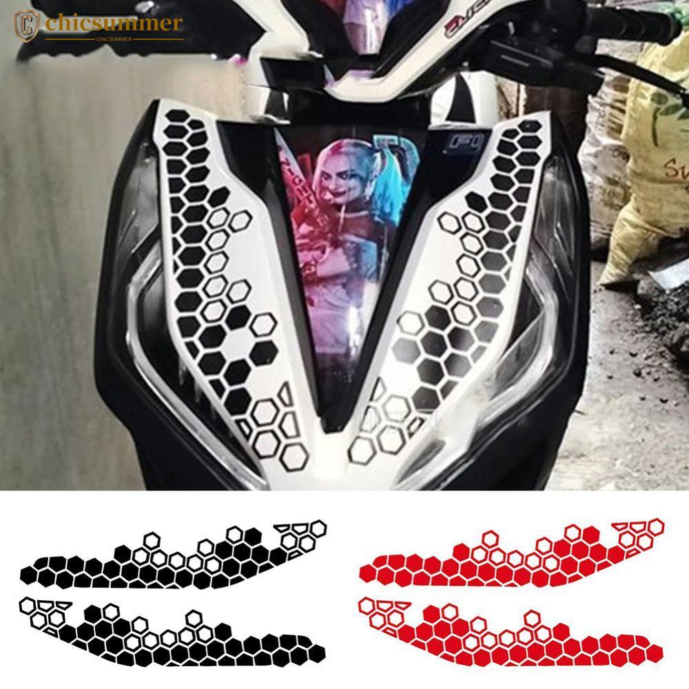 CHICSUMMER 2 Pçs 39x9cm Motocicleta Favo De Mel Abelha Adesivo De Vinil Para Motor Frente Rosto Decoração À Prova Dwater