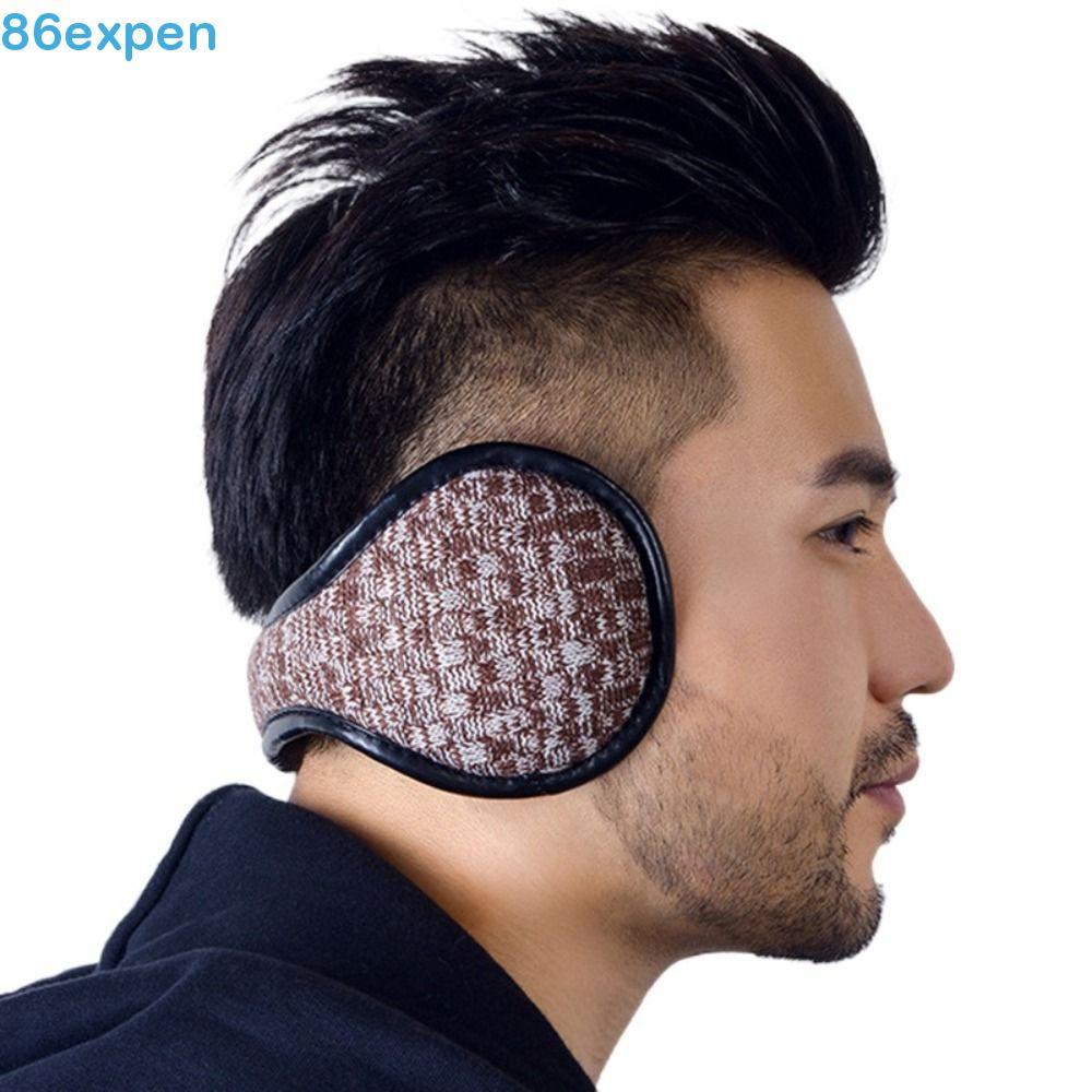 EXPEN1 Protetores De Orelha De Pelúcia Para Esqui , Aquecedores De Ouvido Macios , Malha Grossa , À Prova De Vento , Man