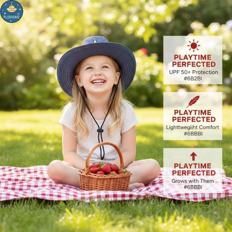 PLUMHOME Crianças Ocidental Cowboy Chapéu Retro Xerife Boné Com Corda De Vento Meninos Meninas Equitação Turismo Pesca P