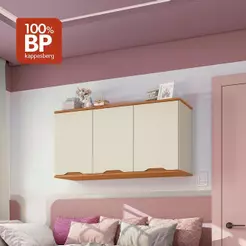 Armário Aéreo Infantil 3 Portas Kappesberg Crescer