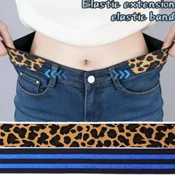Faixa Elástica Jacquard Leopardo De 50cm Para Expansão De Cintura-Cinto Extensor Ajustável Acessórios De Vestuário Faça
