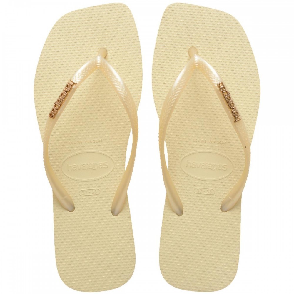 Chinelo Havaianas Slim Square Logo Metallic 4148 Feminino
