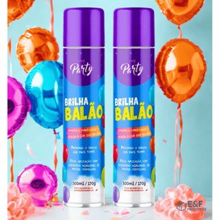 Kit 2 Spray Brilha Balão 300ml – Brilho Intenso para Bexigas e Balões de Festa, Maior Durabilidade e Acabamento Profissi em Oferta na Shopee