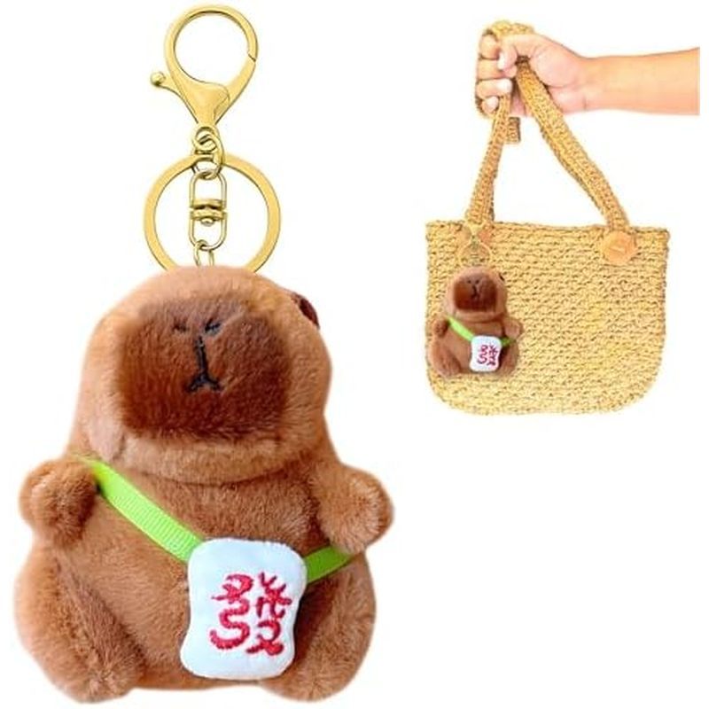 Chaveiros De Pelúcia Capivara-Lucky Ch Fortune Decor , Chaveiro De Animal Para Bolsa , Ornamento De Suspensão Homens E M
