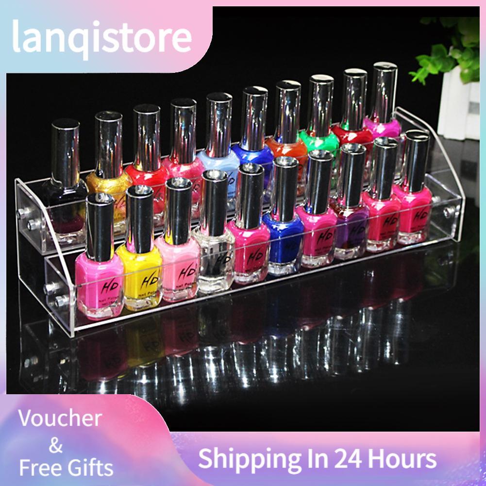 Lanqistore Expositor de esmalte para unhas, 6 tipos, suporte organizador de rack de maquiagem acrílico durável e