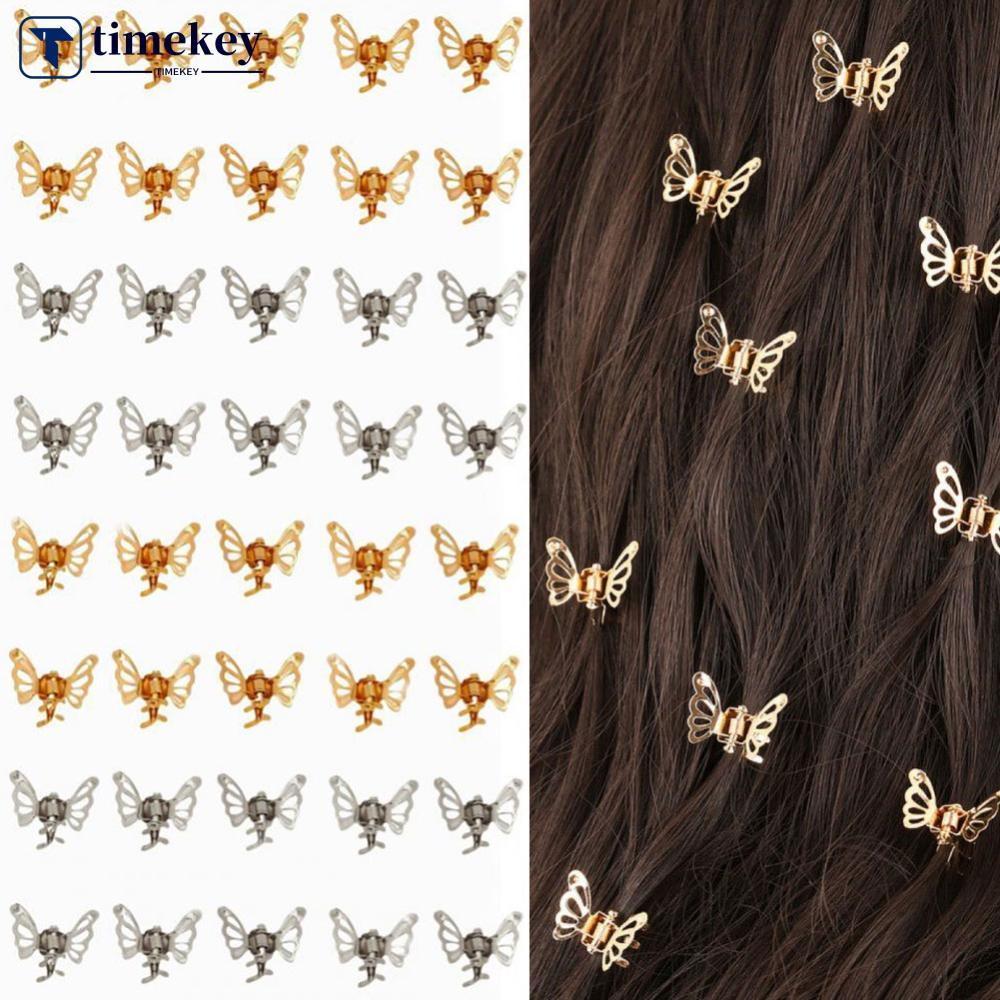 TIMEKEY 10/20/40 Pçs Ouro Prata Oco Borboleta Mini Grampos De Cabelo Para Mulheres Meninas Doce Coreano Moda Acessórios 