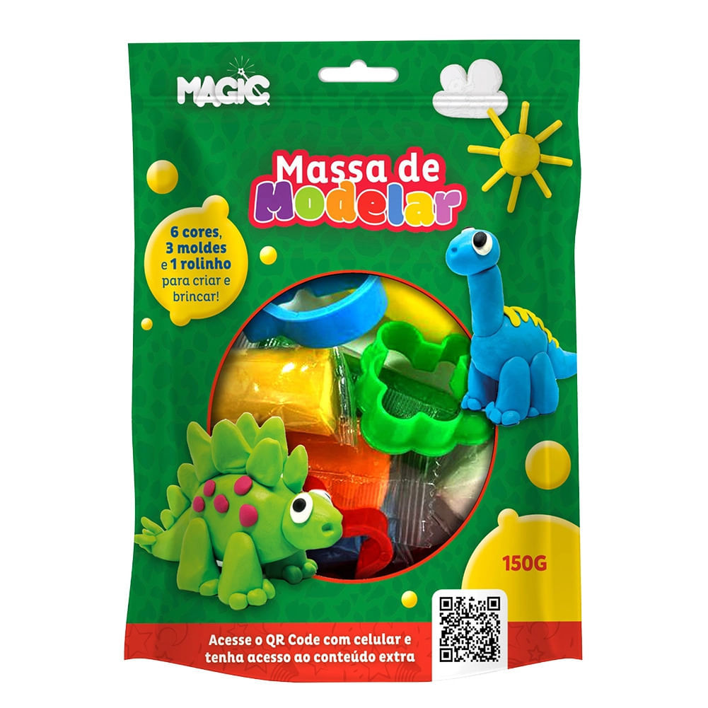 Kit Massa de Modelar EVA Magic Kids Dino 6 Cores em Oferta na Shopee