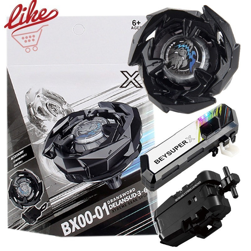 Gyro X BX00-01 Limited Edition Black BX-01 Dran Sword Metal Spinning Top with Launcher Led Grip Set Toy for Kids