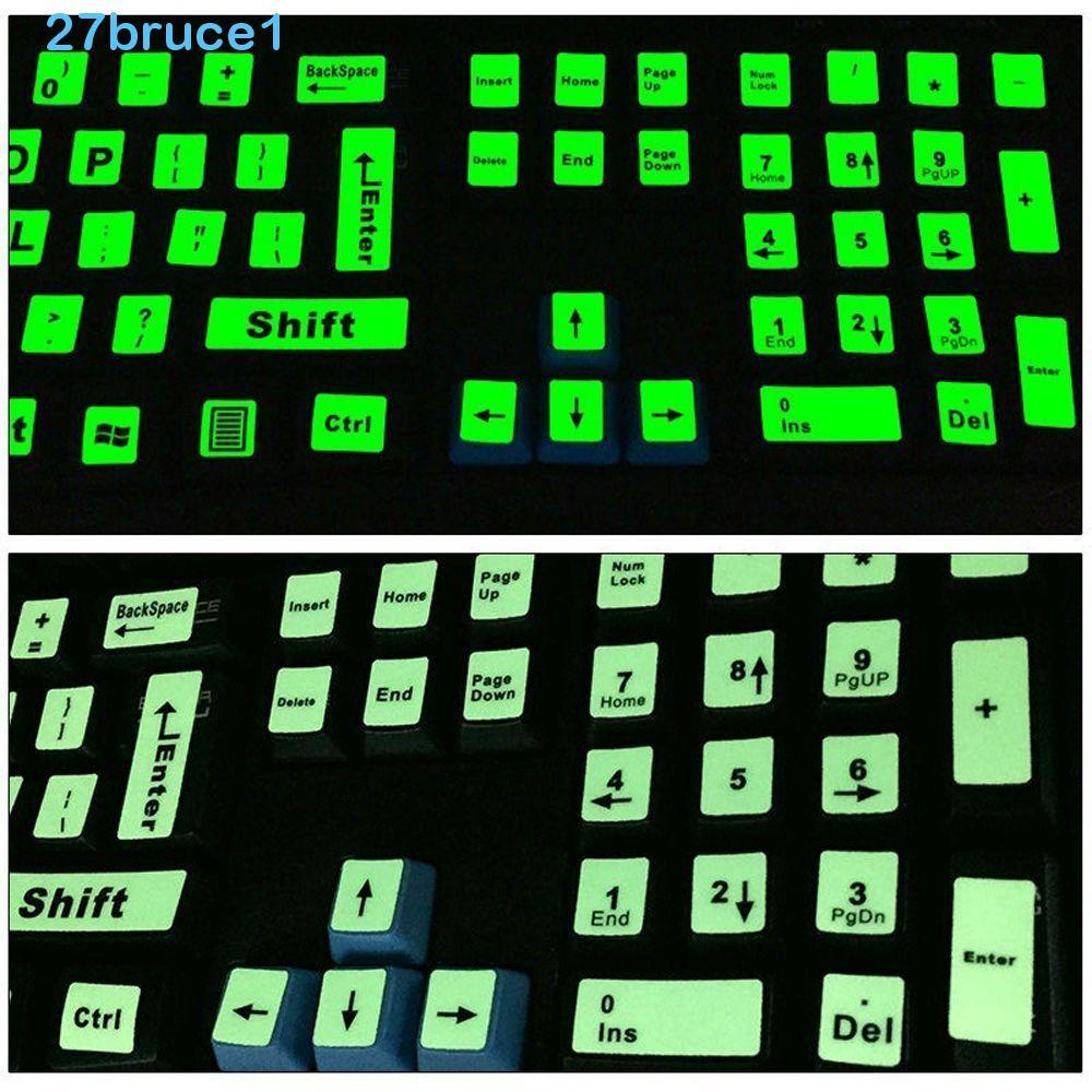BRUCE1 Teclado Adesivo Padrão Geral Inglês Brilha No Escuro Luminoso Completo