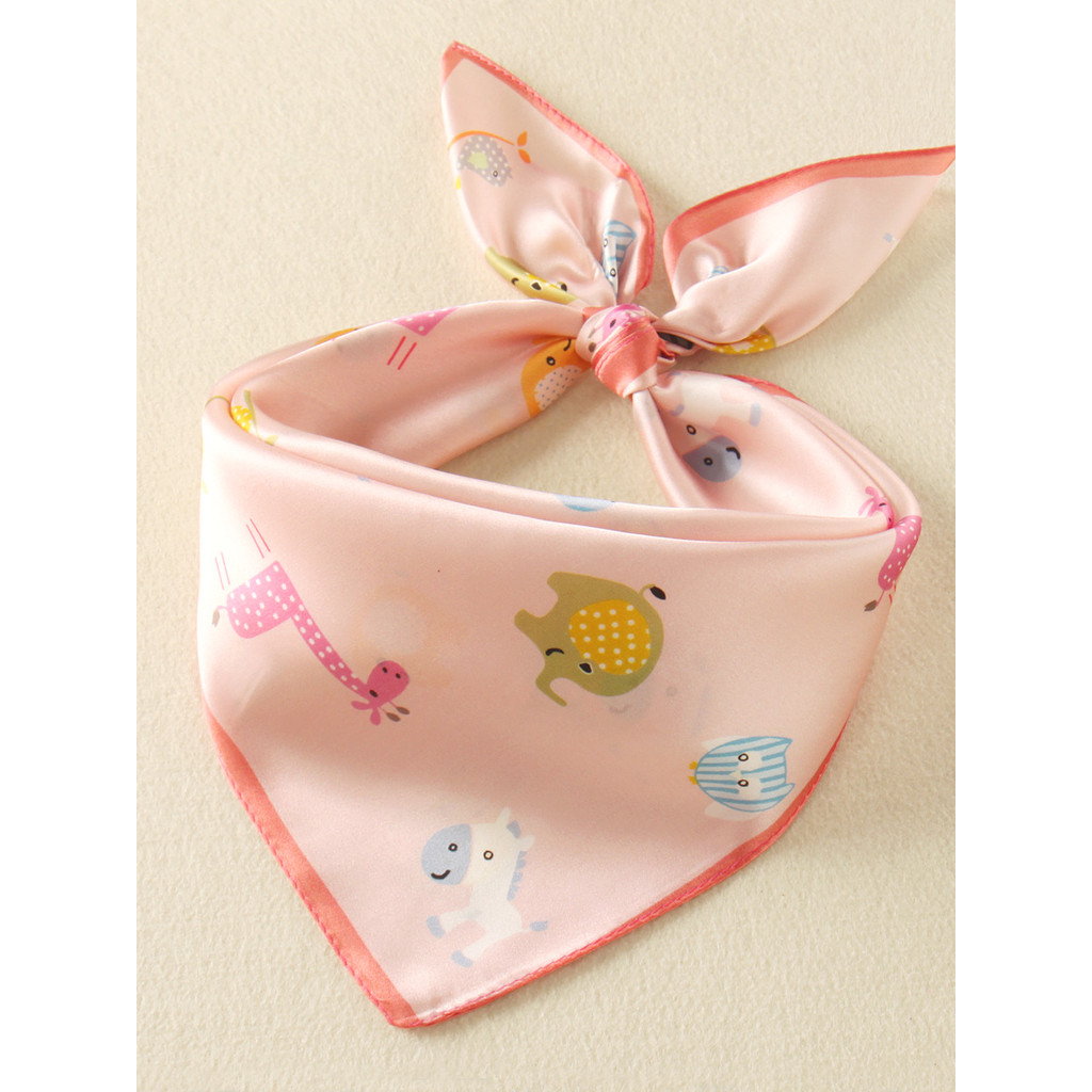Lenço infantil de seda amoreira primavera outono estilo fino coreano menina bebê lenço de seda criança menina bebê dos d