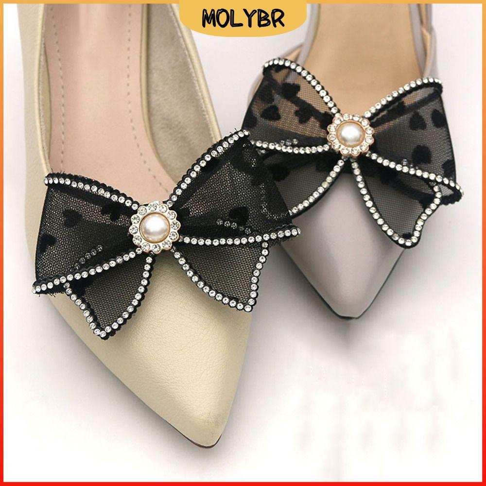 MOLYBR 2 Peças De Clipes De Sapato Com Strass De Casamento , Decorações De Sapatos De Salto Alto De Cristal