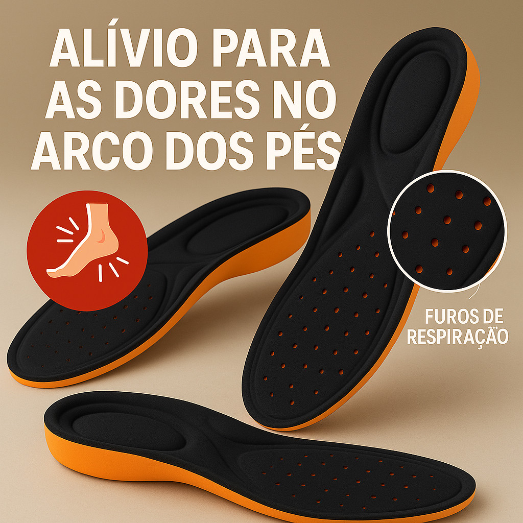 Palmilha Ortopédicas GEL  P.U  Anti Impacto – Alívio de Dores nos Pés e Esporão