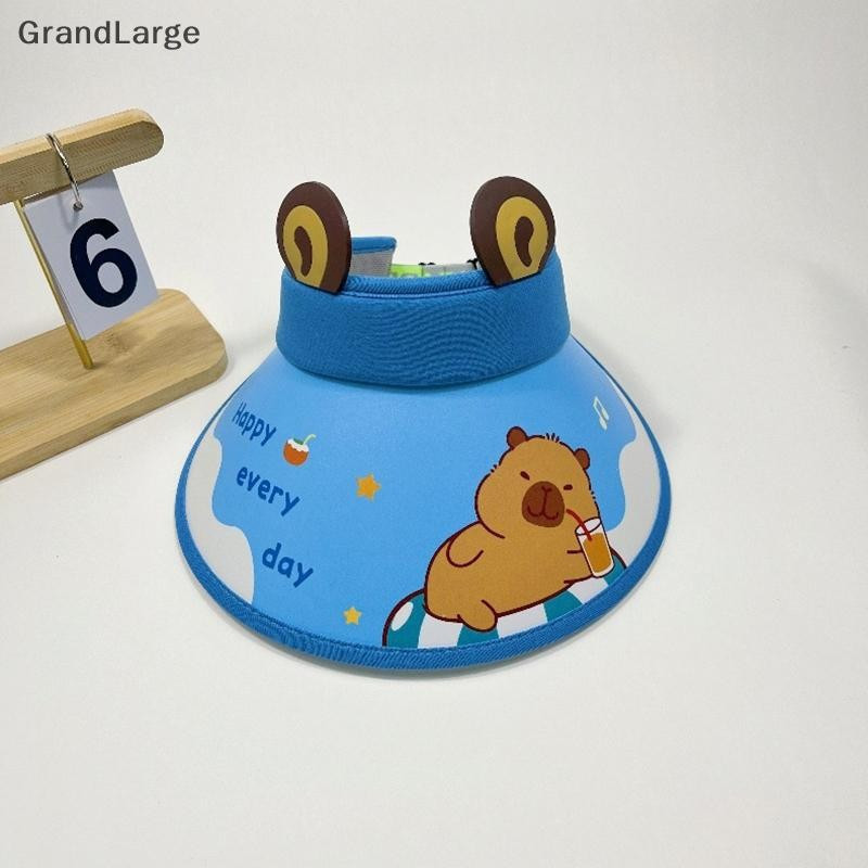 [GrandLarge] 1Pc Bonito Dos Desenhos Animados Capivara Verão Crianças Viseira Vazia Cartola Praia Ao Ar Livre Dobrável C