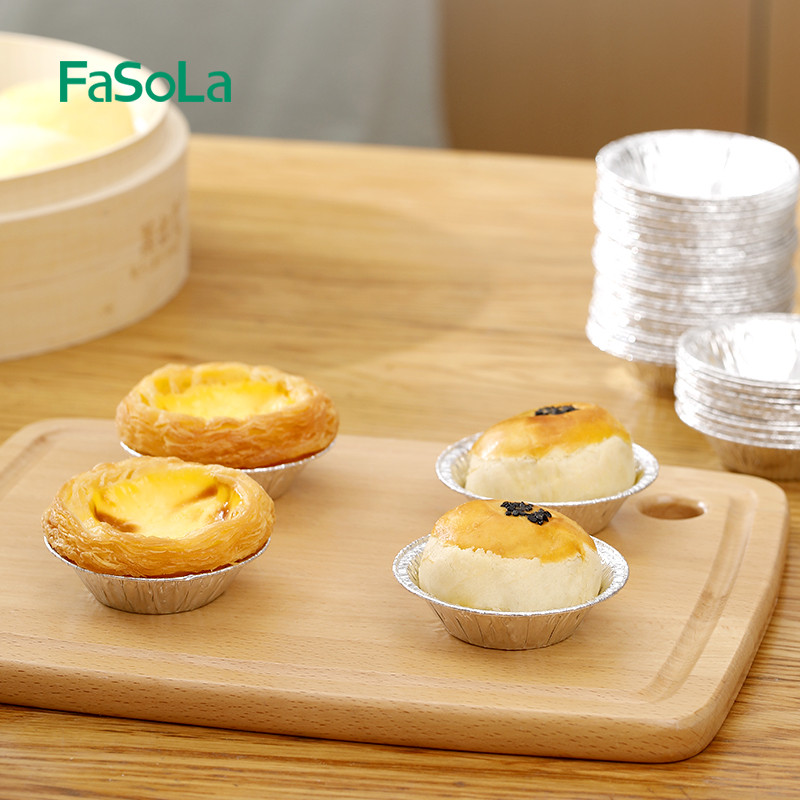 FaSoLa cozimento doméstico copo de folha de alumínio ovo tart copo bolo molde ovo tart bandeja antiaderente folha de alu