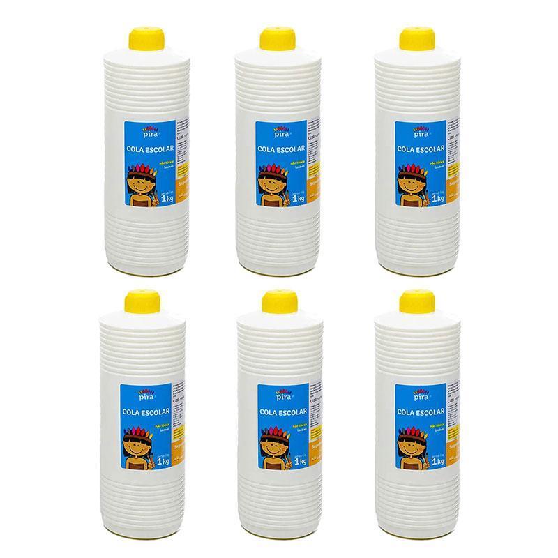 Cola Líquida Branca Escolar 1kg 6 Unidades - Pira