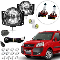 Kit Farol Milha Auxiliar Neblina Farolete Fiat Vidro Doblo 07 08 09 10 11 12 14 15 16 17 18 19 20