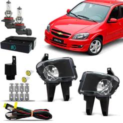 Kit Farol Milha Neblina Farolete Auxiliar Cibie Completo Celtinha Celta Prisma 2012 2013 2014 2015 Botao Modelo Original