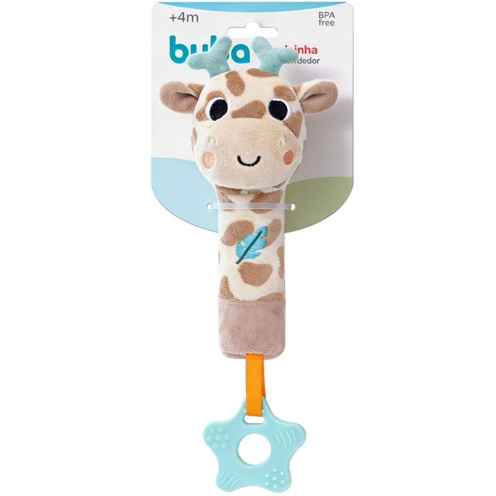 Mordedor e Chocalho Pelúcia Zoo Girafa 22197 - Buba