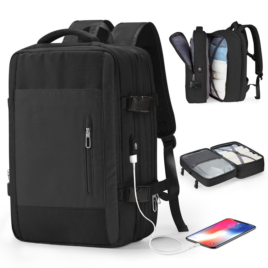 Mochila De Viagem Grande Capacidade Expansível Bolsa Mala De Bordo Premium