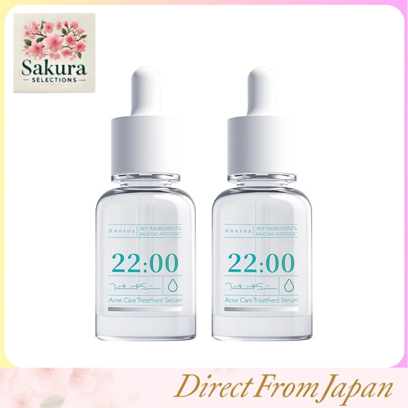 Anetos 22:00 Skincare Treatment Set – High Moisture, Soothing, and Skin Barrier Repair Serum, Toner, Cream, Cleanser & Cleansing Water with CICA, Fermented Ingredients, Ceramide, and Vitamin C Derivative for Sensitive and Oily Skin