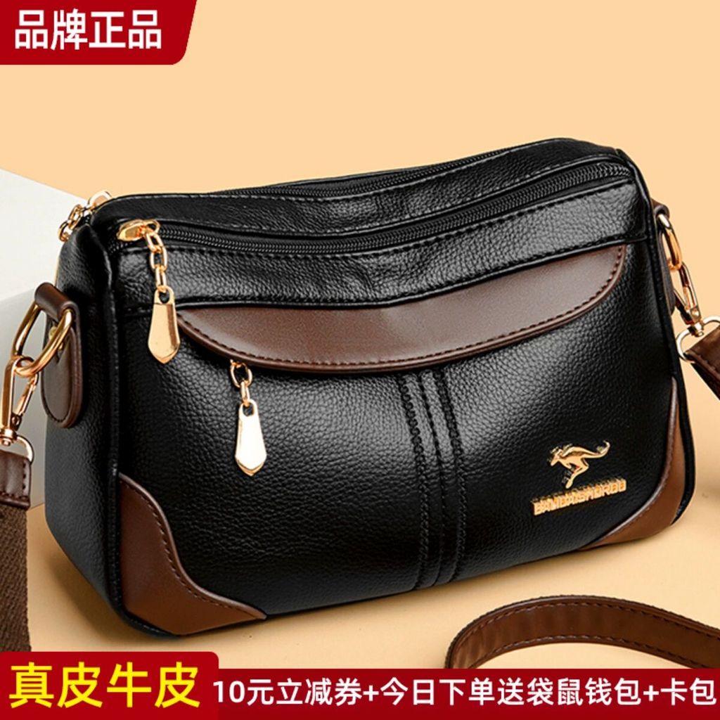 Canguru bolsa feminina de couro genuíno bolsa mensageiro bolsa feminina 2025 novo estilo bolsa pequena portátil bolsa de