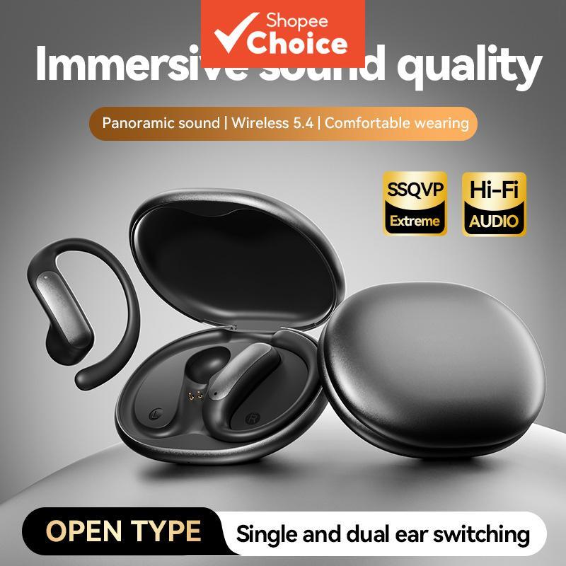 Fones de Ouvido OWS M130 - Fones de Ouvido Bluetooth Sem Fio com Gancho Auricular, Design Semi-Intra-Auricular