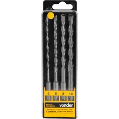 Jogo Broca SDS Plus 5,0 a 10,0mm 4 Peças Vonder