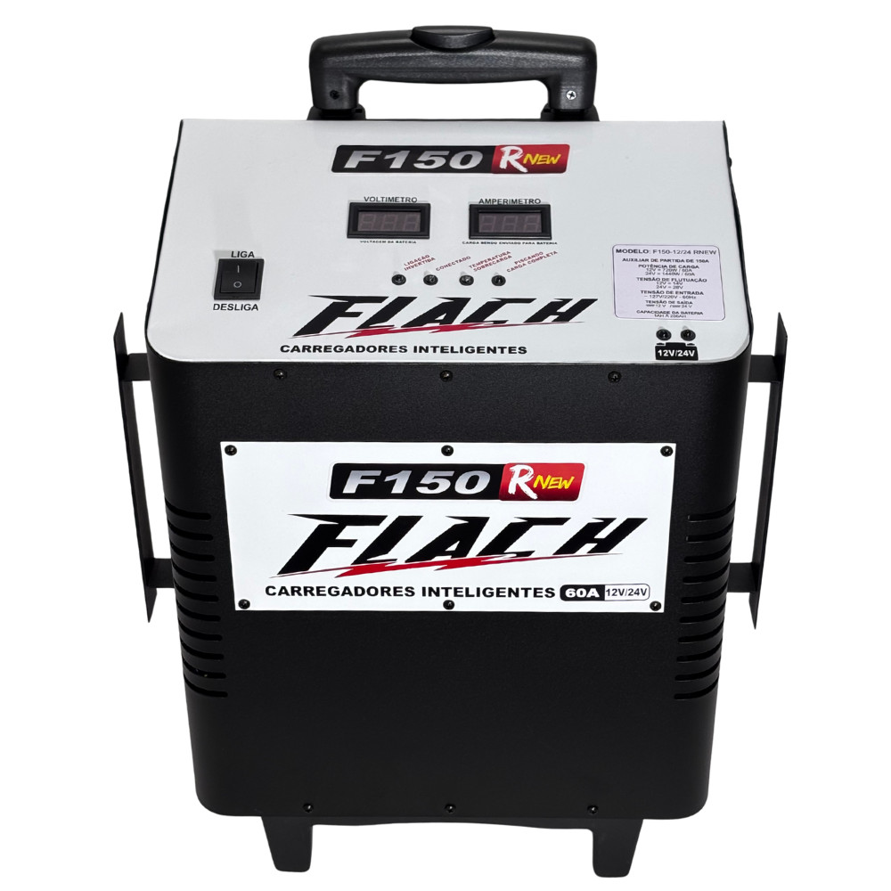 Carregador de Baterias F150-12v/24v Rnew - 60 Ah - Flach