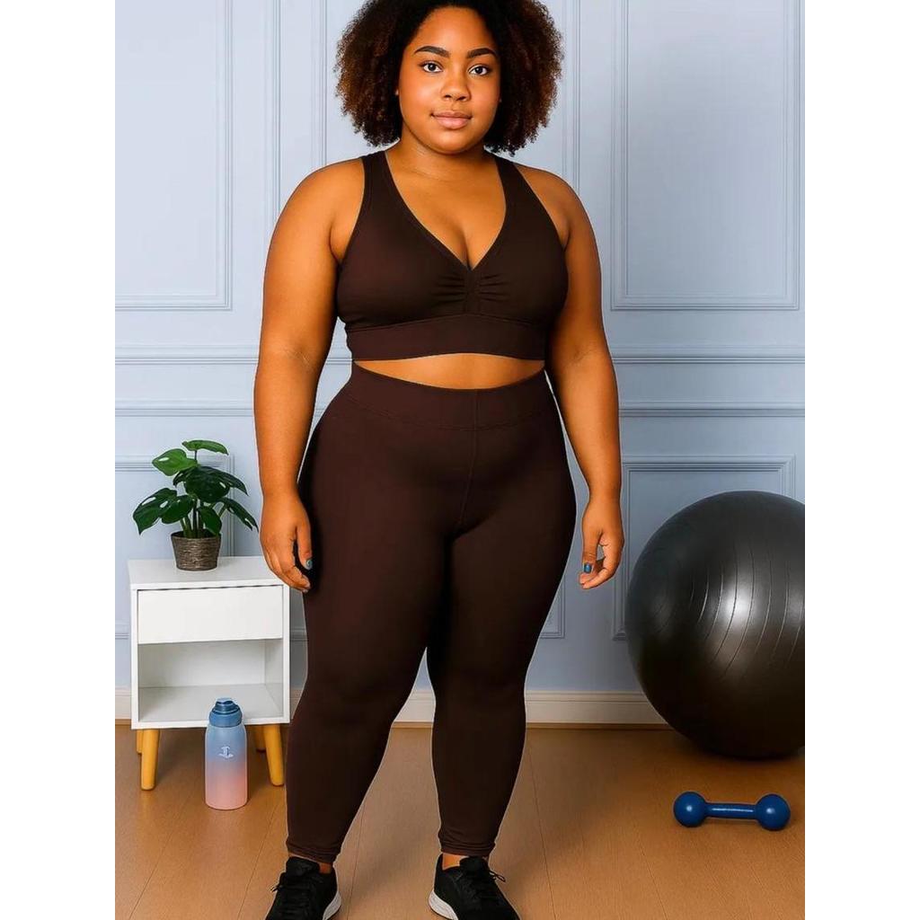 Calça Legging Plus Size Em Suplex Fitness Grossa Zero Transparência Costura Reforçada Cintura Alta Otima Qualidade