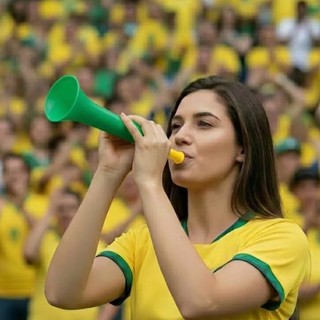 Vuvuzela Verde e Amarela 29cm Acessório Classico Torcedor
