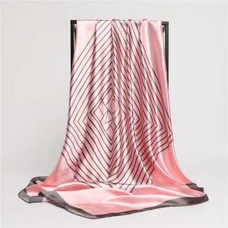 Lenços Estamapa Quadrado Grande Cetim Seda Elegante Primavera 90x90 Lenços da Moda cachecol Cetim Cabeça Pescoço