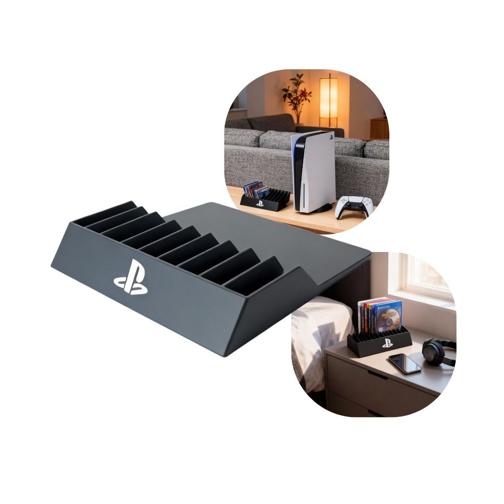 Base Organizadora De Jogos e Acessórios Suporte De Mesa Premium Para PlayStation 4 e 5 Display De Mídia Física