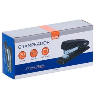 Grampeador de Metal BRW para 20fls Base de 11,5cm Preto em Oferta na Shopee
