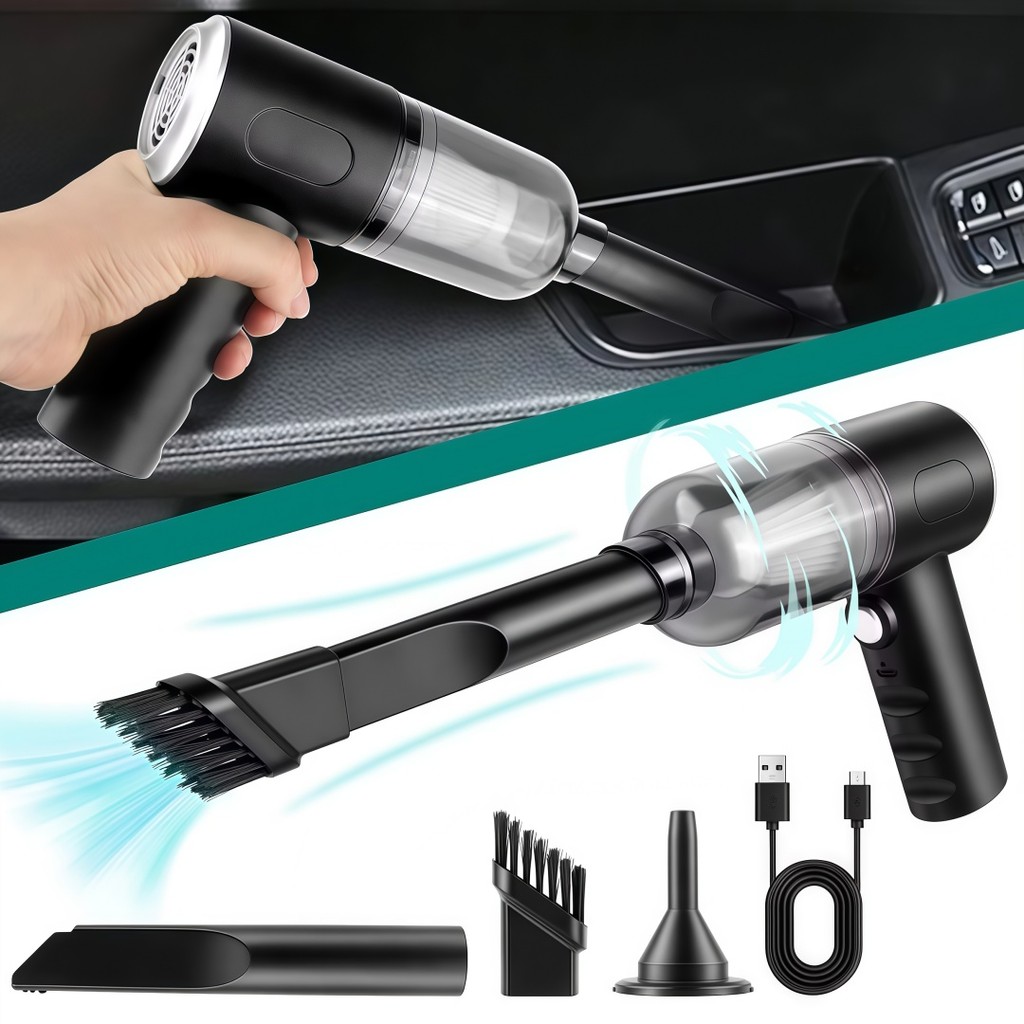 Aspirador Mini Portátil Recarregável com LED Para Limpeza de Teclado Carro Mesa Poeira Forte Sucção