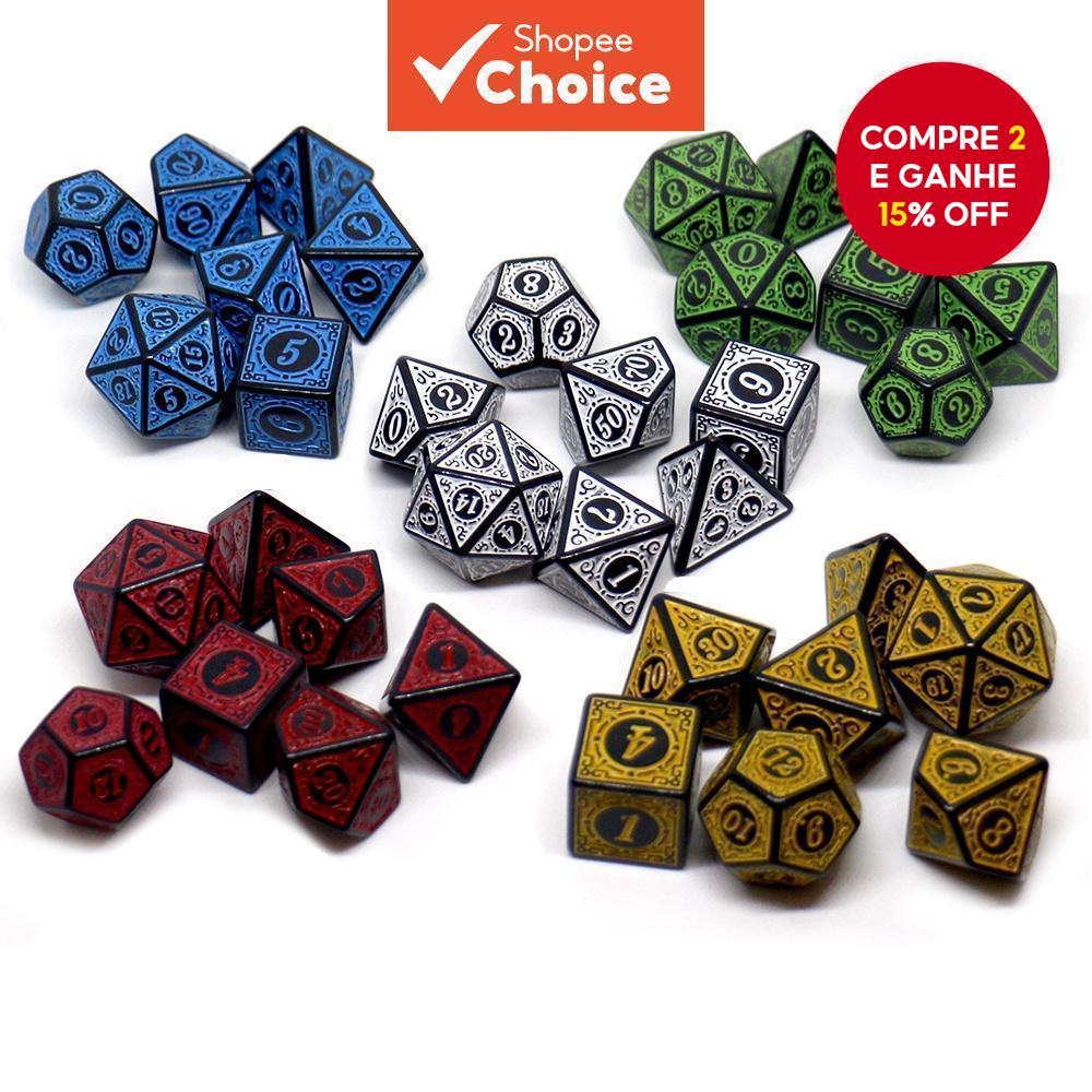 Jogo De Dados DND Estilo Clássico De Mesa Poliédrico Para Masmorras E Dragões TRPG