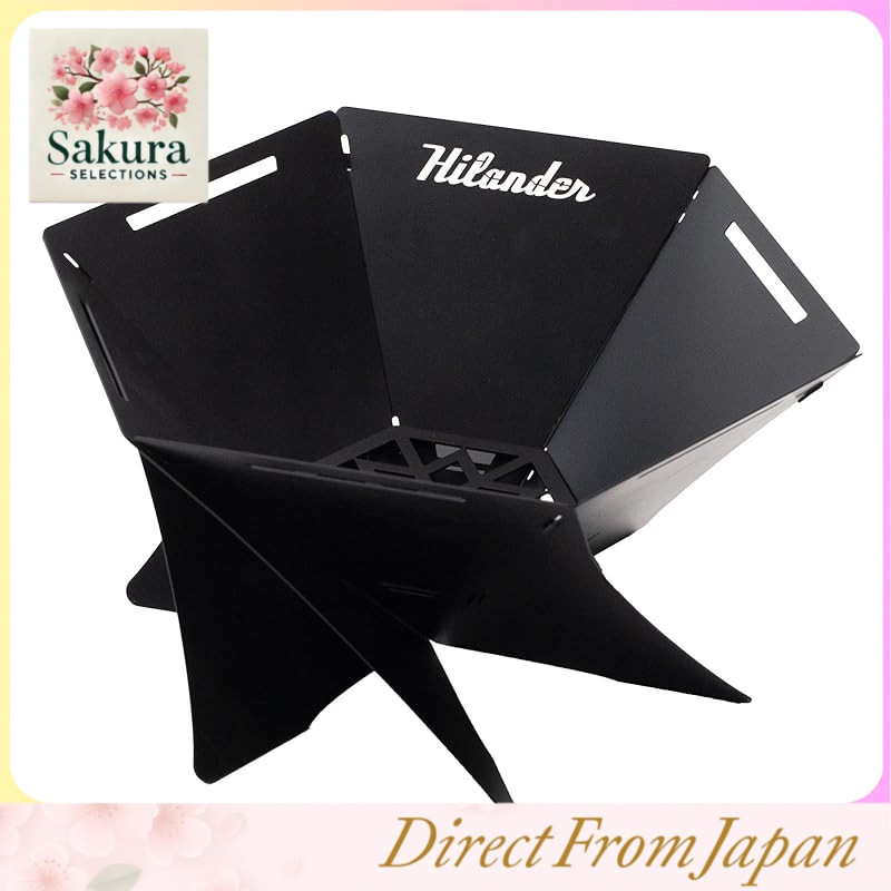 Hilander Fire Pit Rikka Black Edition Fire Pit BBQ Shichirin Stylish Compact Solo Camping Duo Camping Family Camping Stainless Steel Black
