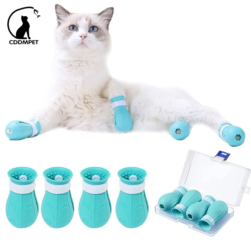 Banho De Garra De Gato Protetor Sapatos Anti-Riscos Ajustáveis Botas De Capa De Prego De Pata