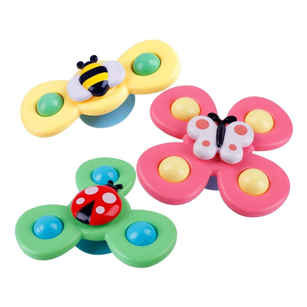 Kit 3 Fidget Spinner Brinquedo Sensorial Bebê Chocalho