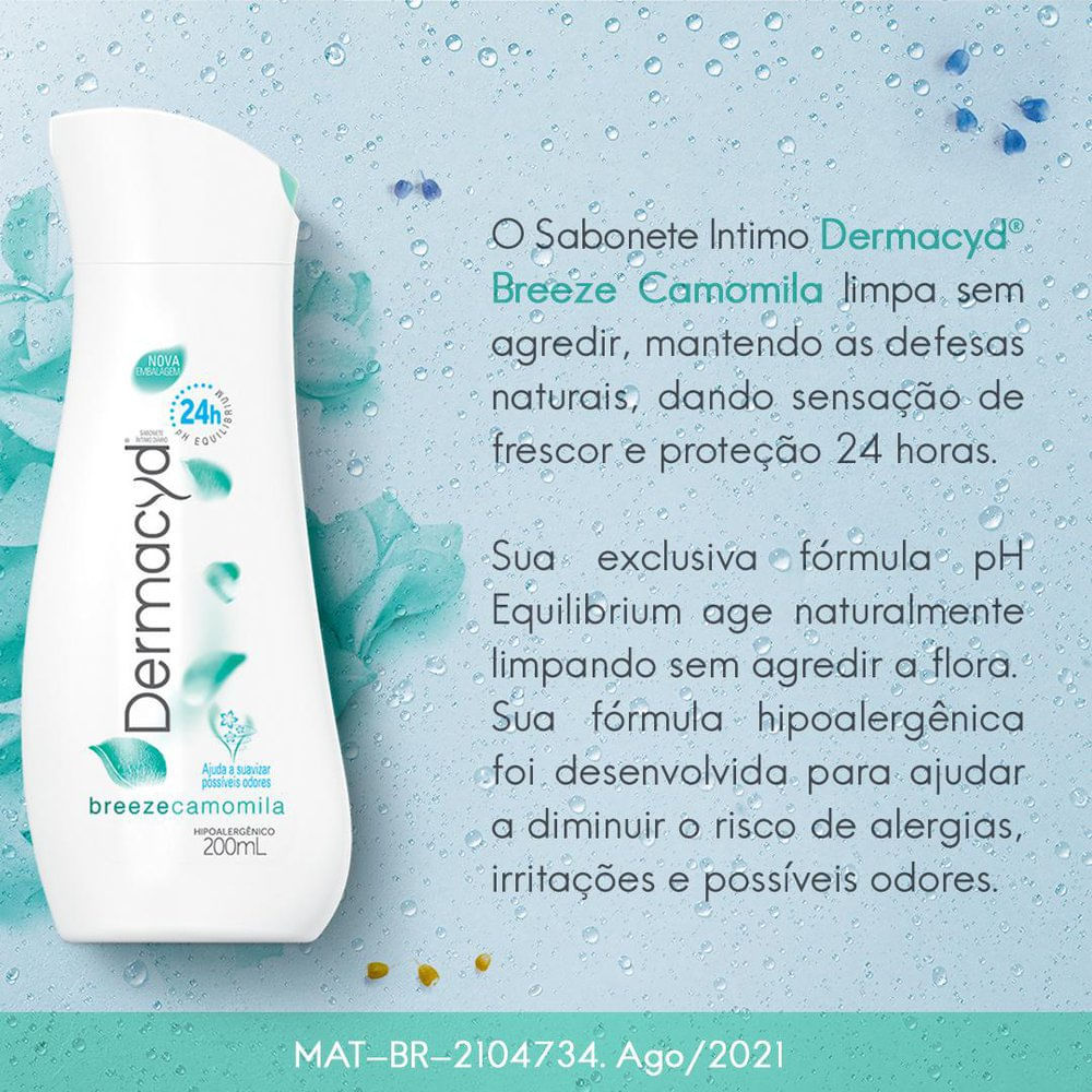 Detalhes do Sabonete Líquido Íntimo Dermacyd Breeze 200ml