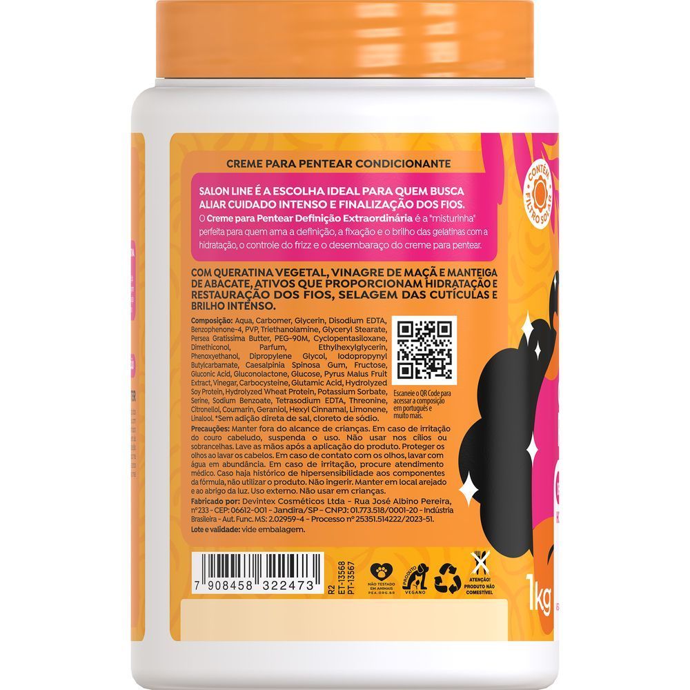 Detalhes do Creme De Pentear Gelatina Salon Line Definição Extraordinária 1Kg