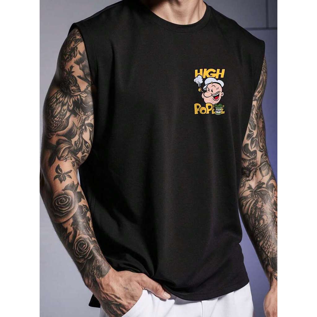 Camiseta Regata Oversized Masculina Streetwear Surf Prancha Camisa Unissex Academia Treino Skate Camiseta Larga Algodão