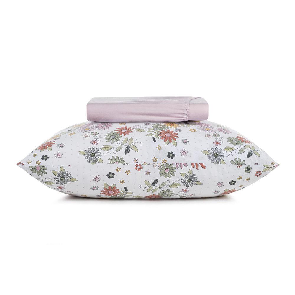 Jogo de Cama Queen 3 Peças Altenburg Malha Fio Penteado Florir