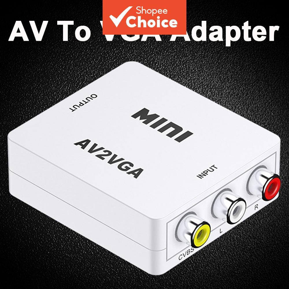  Adaptador de Vídeo AV RCA CVBS para VGA para TV Box, Monitor de PC, HDTV 1080P, Mini Conversor