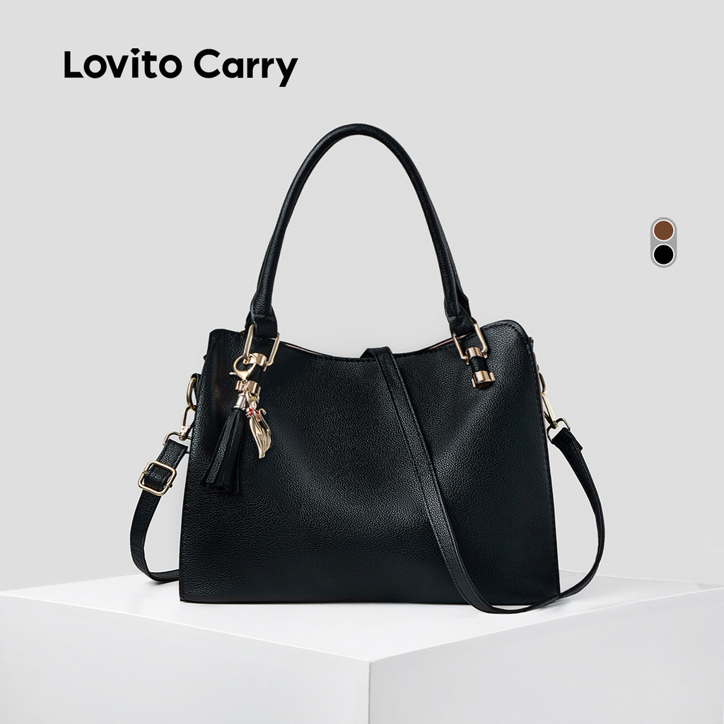 (Lovito Carry) Bolsa de Ombro Pequena Casual de Grande Capacidade para Mulheres LR15E014